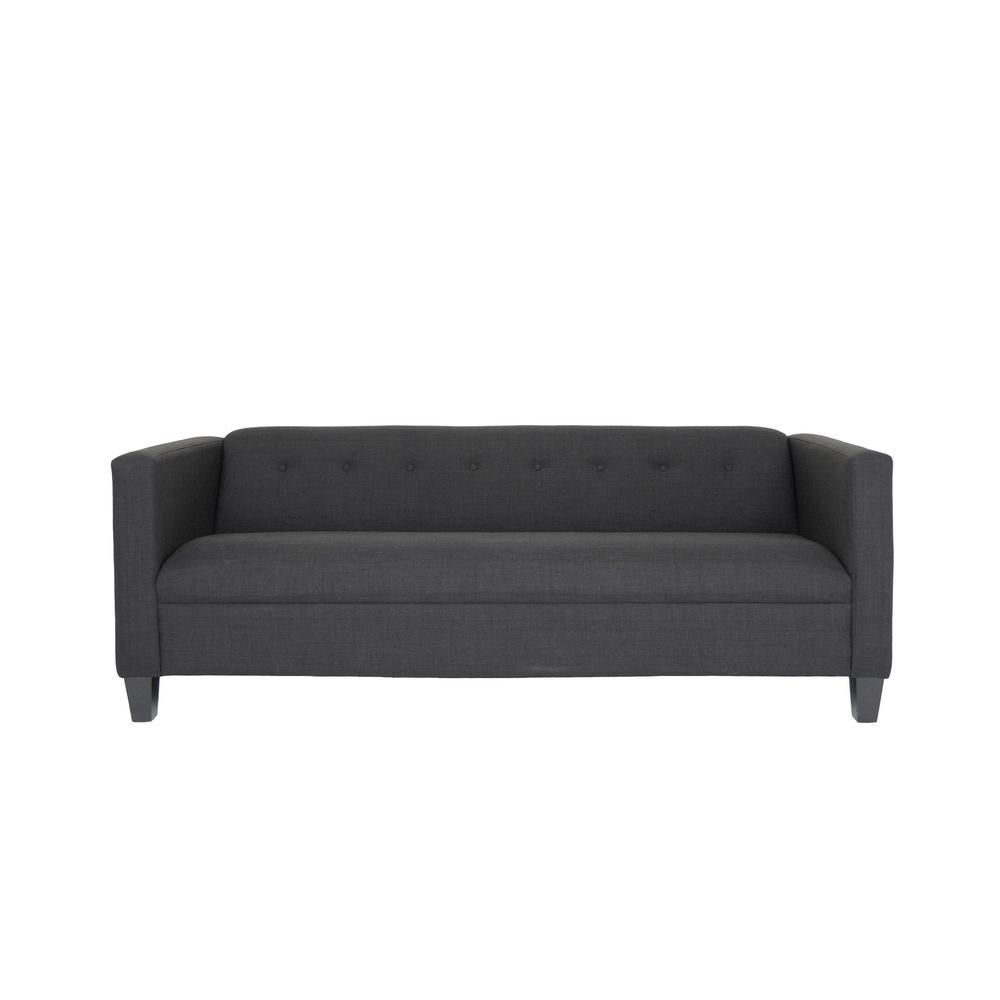 80" Black Polyester Sofa. Picture 4