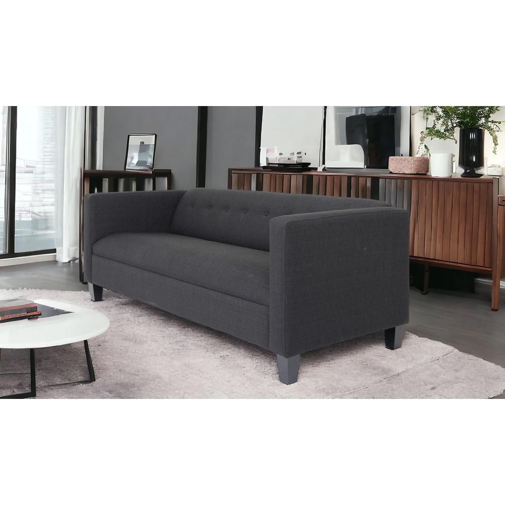 80" Black Polyester Sofa. Picture 2