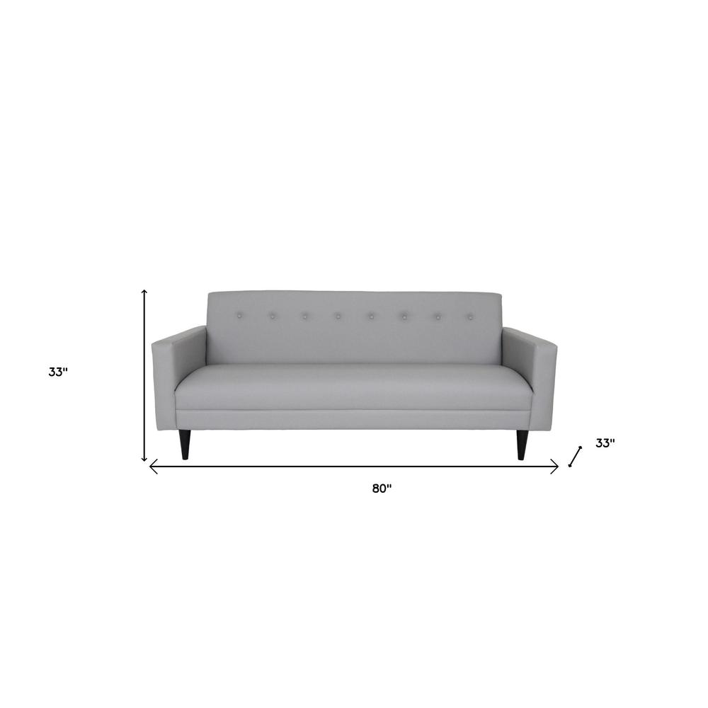 80" Gray Faux Leather And Black Sofa. Picture 5