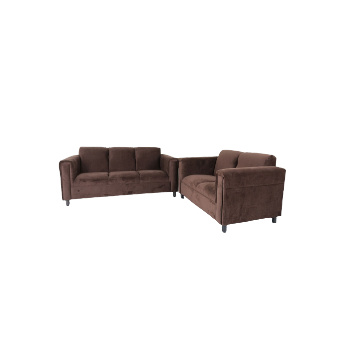 Two Piece Dark Brown Five Person Seating Set. Picture 6