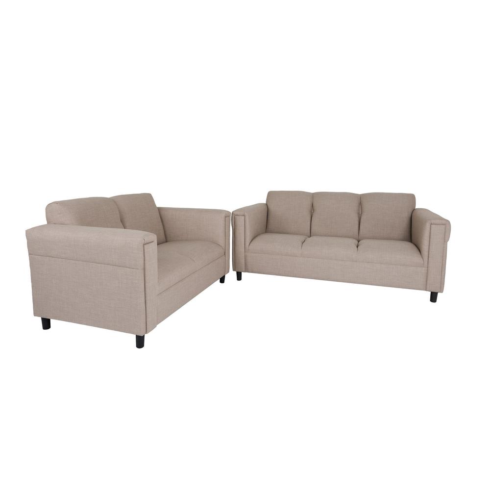 Two Piece Deep Taupe Five Person Seating Set. Picture 5