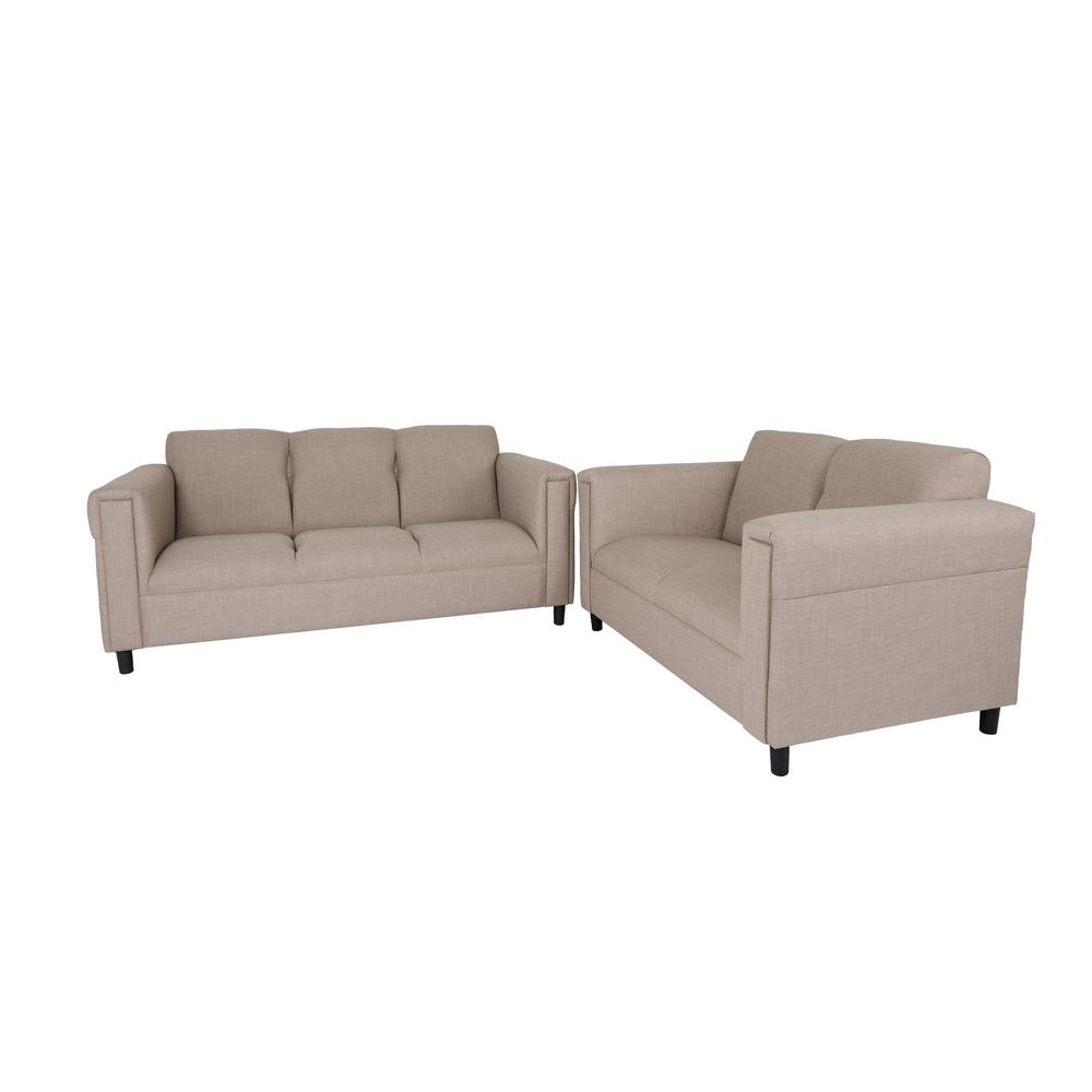 Two Piece Deep Taupe Five Person Seating Set. Picture 1