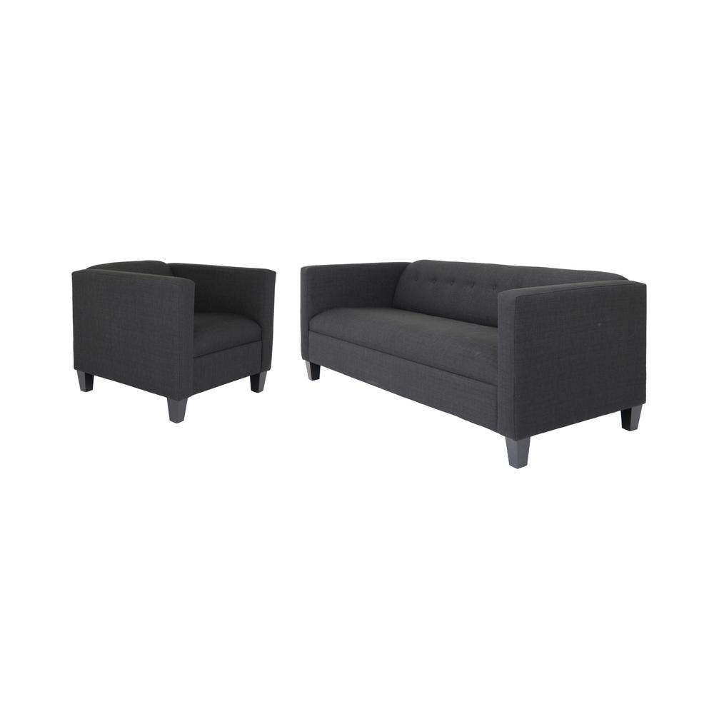 Two Piece Black Four Person Seating Set. Picture 1