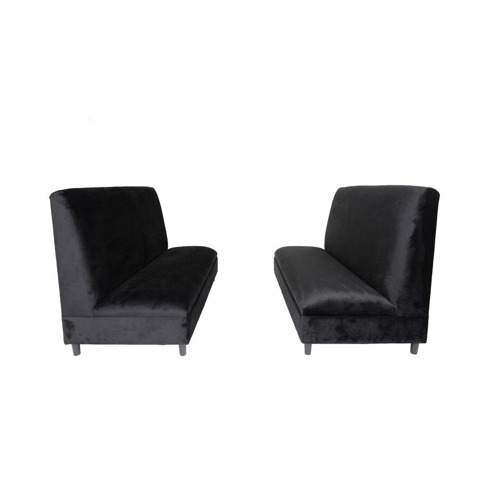 Two Piece Black Seating Set. Picture 1