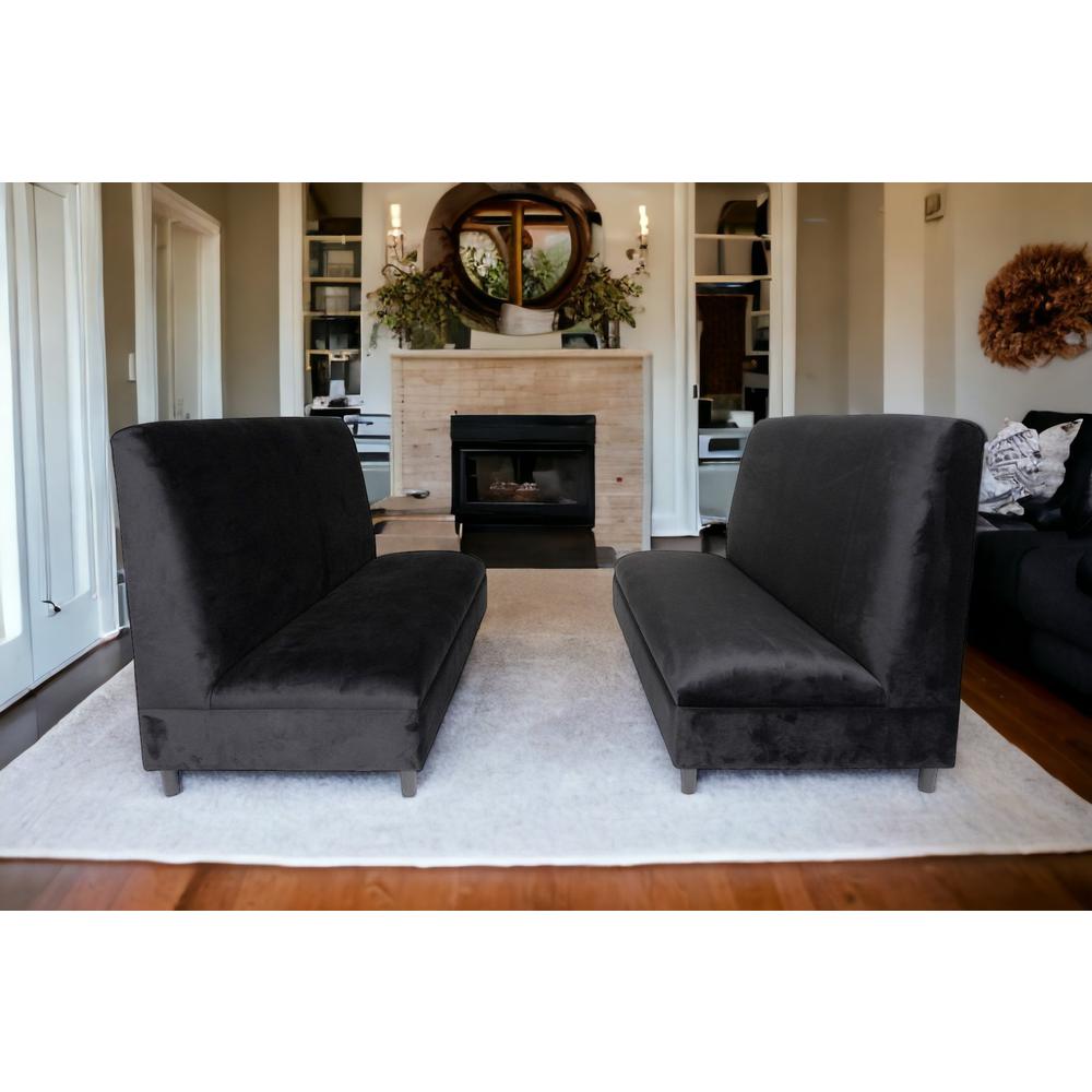 Two Piece Black Seating Set. Picture 5