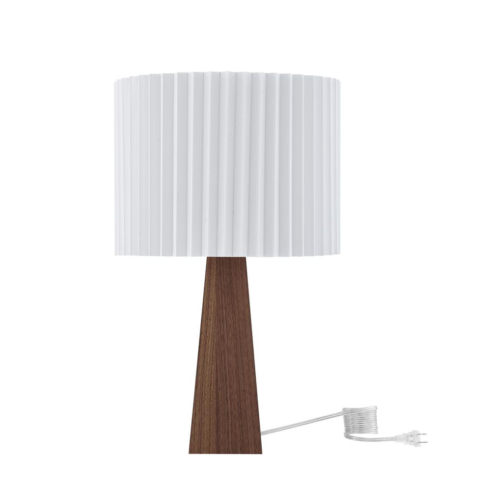 20" Ivory Solid Wood USB Table Lamp With Ivory Drum Shade. Picture 1