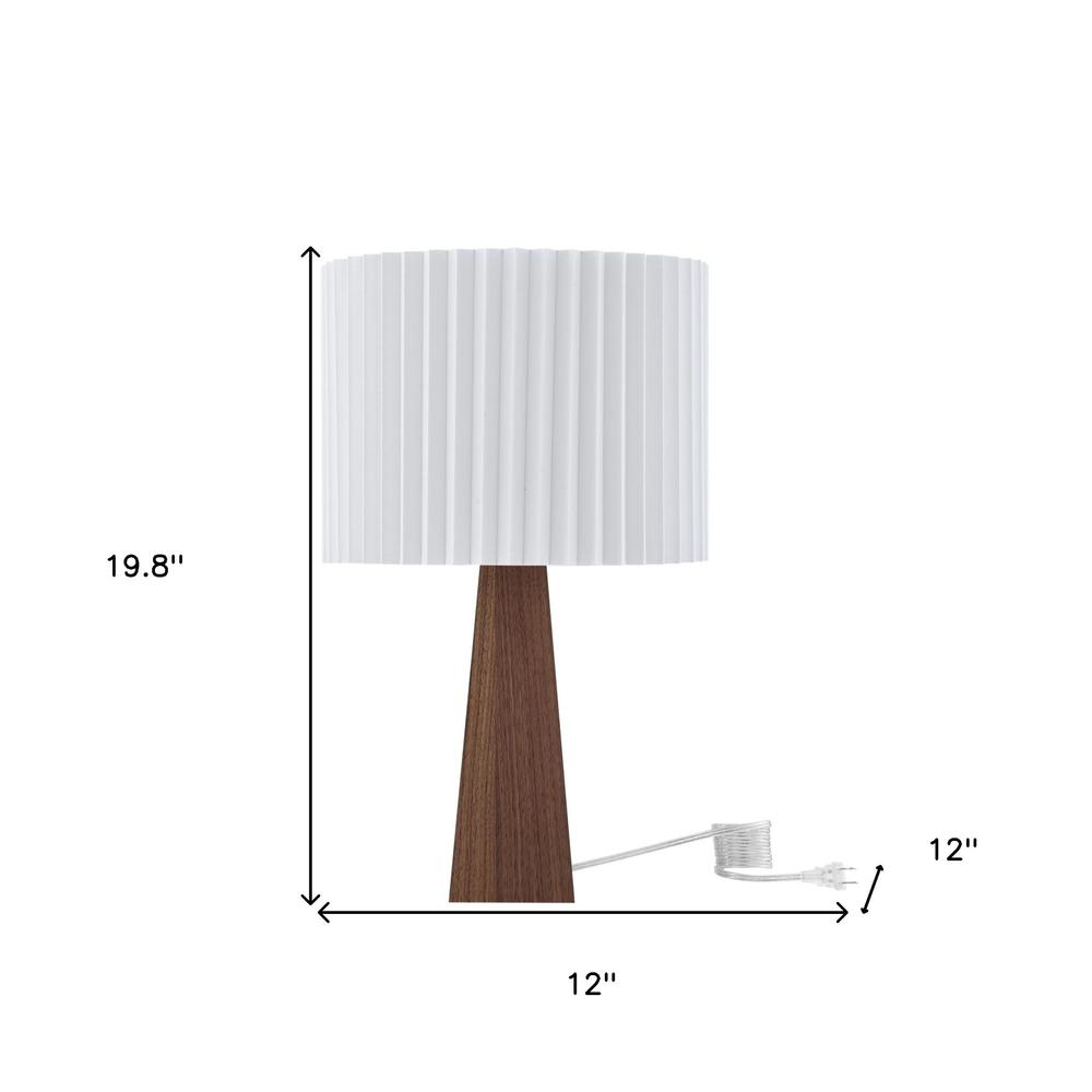 20" Ivory Solid Wood USB Table Lamp With Ivory Drum Shade. Picture 7
