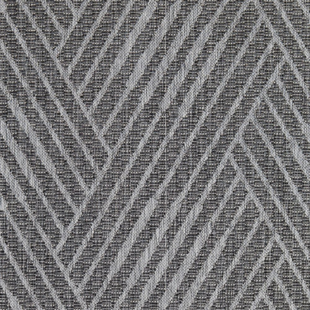 5' X 8' Gray And Blue Geometric Stain Resistant Indoor Outdoor Area Rug. Picture 3