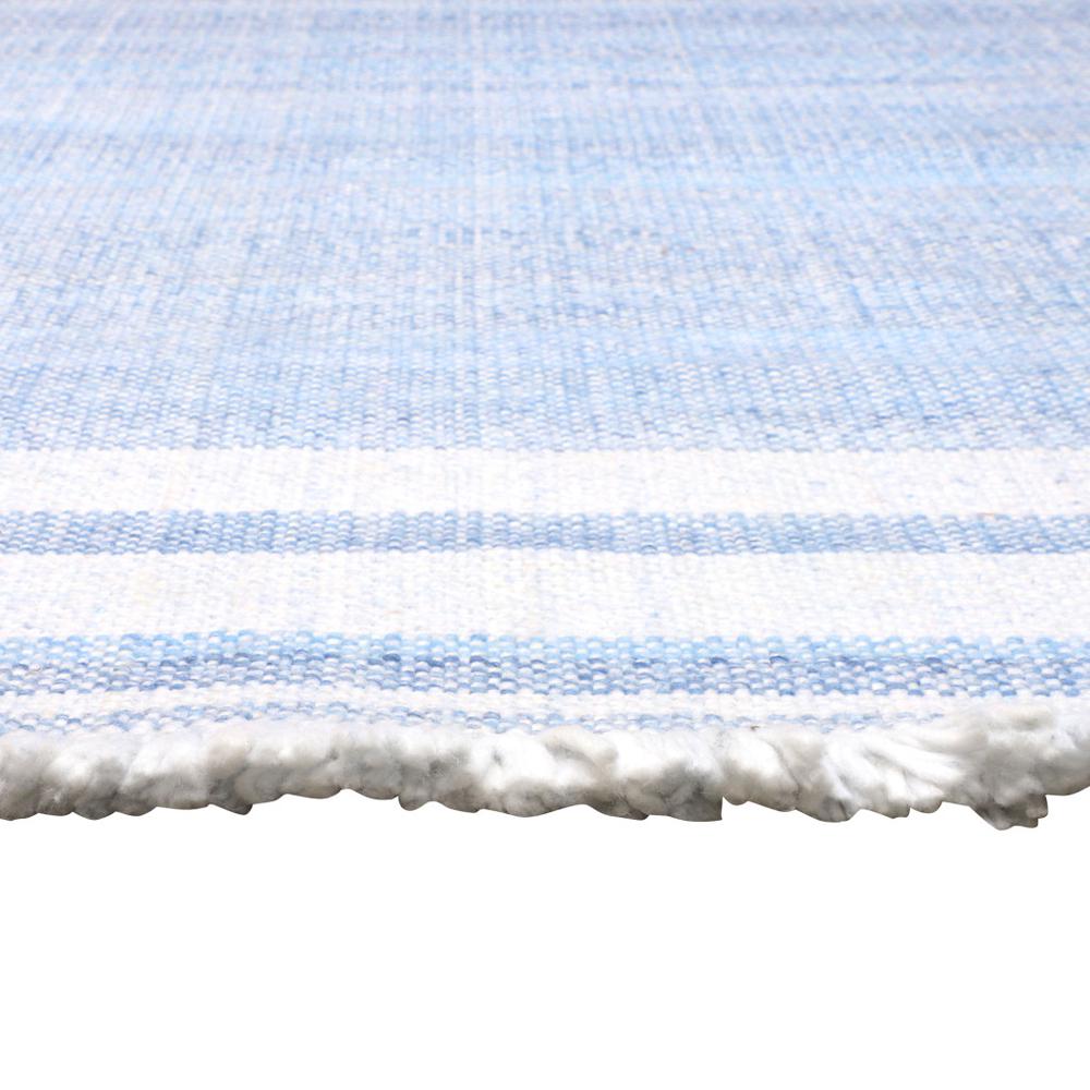 5' x 7' Blue Striped Handmade Stain Resistant Non Skid Indoor Outdoor Area Rug. Picture 4