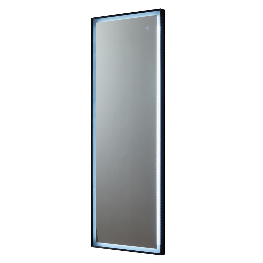 Black Lighted Rectangle Accent Framed Mirror. Picture 2