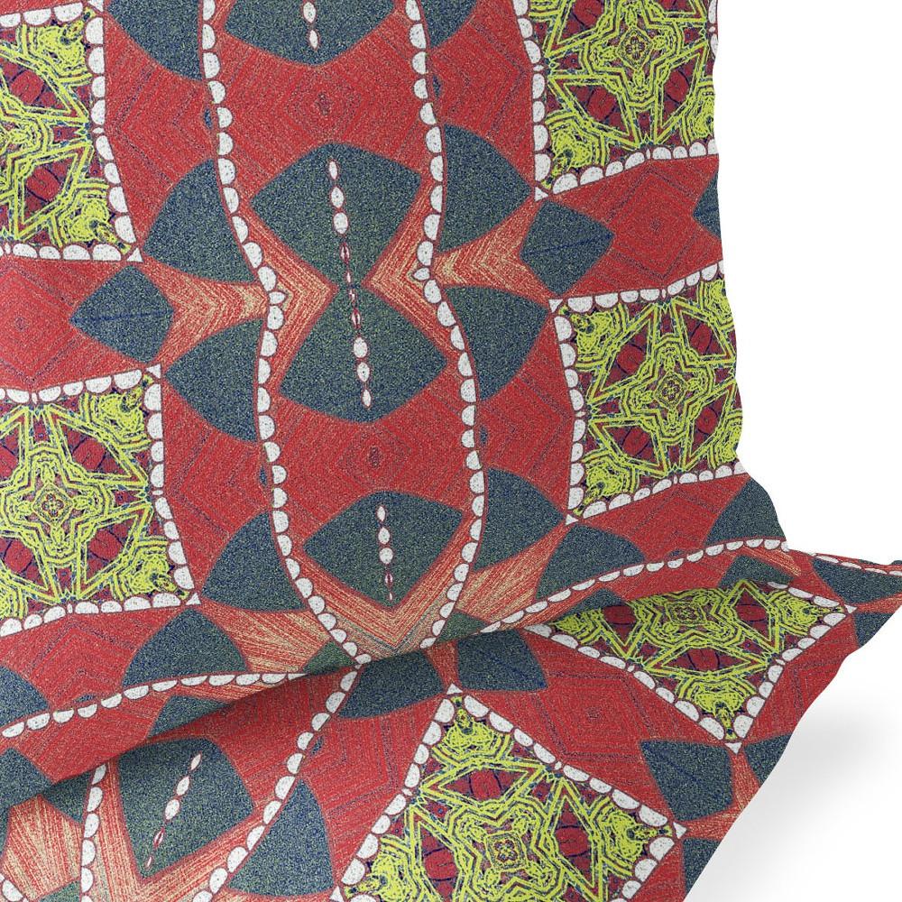 Gray, Red Blown Seam Geometric Indoor Outdoor Throw Pillows. Picture 7