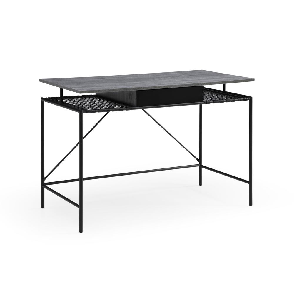 43" Gray and Black Writing Desk. Picture 1
