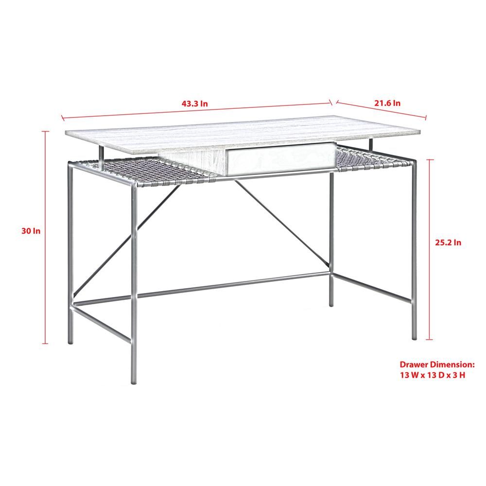 43" Gray and Black Writing Desk. Picture 8