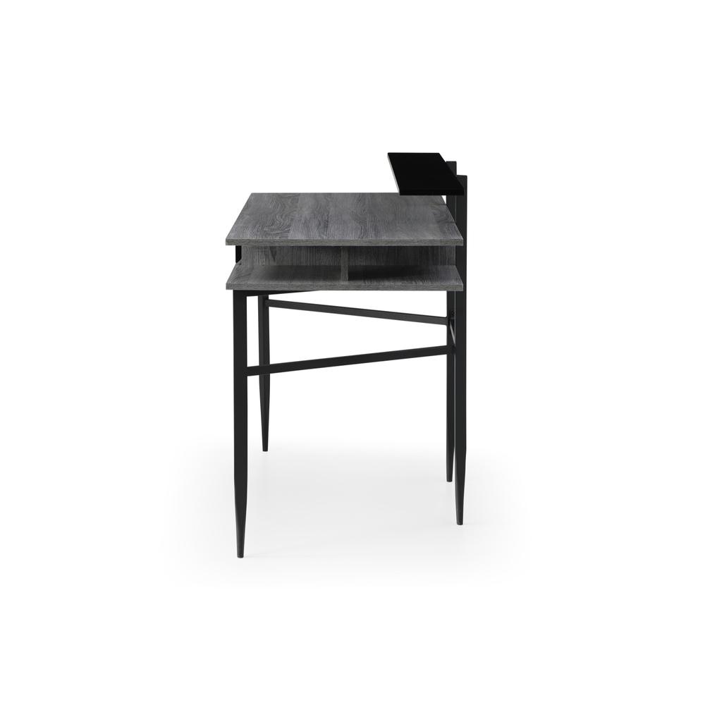 43" Gray and Black Writing Desk. Picture 3
