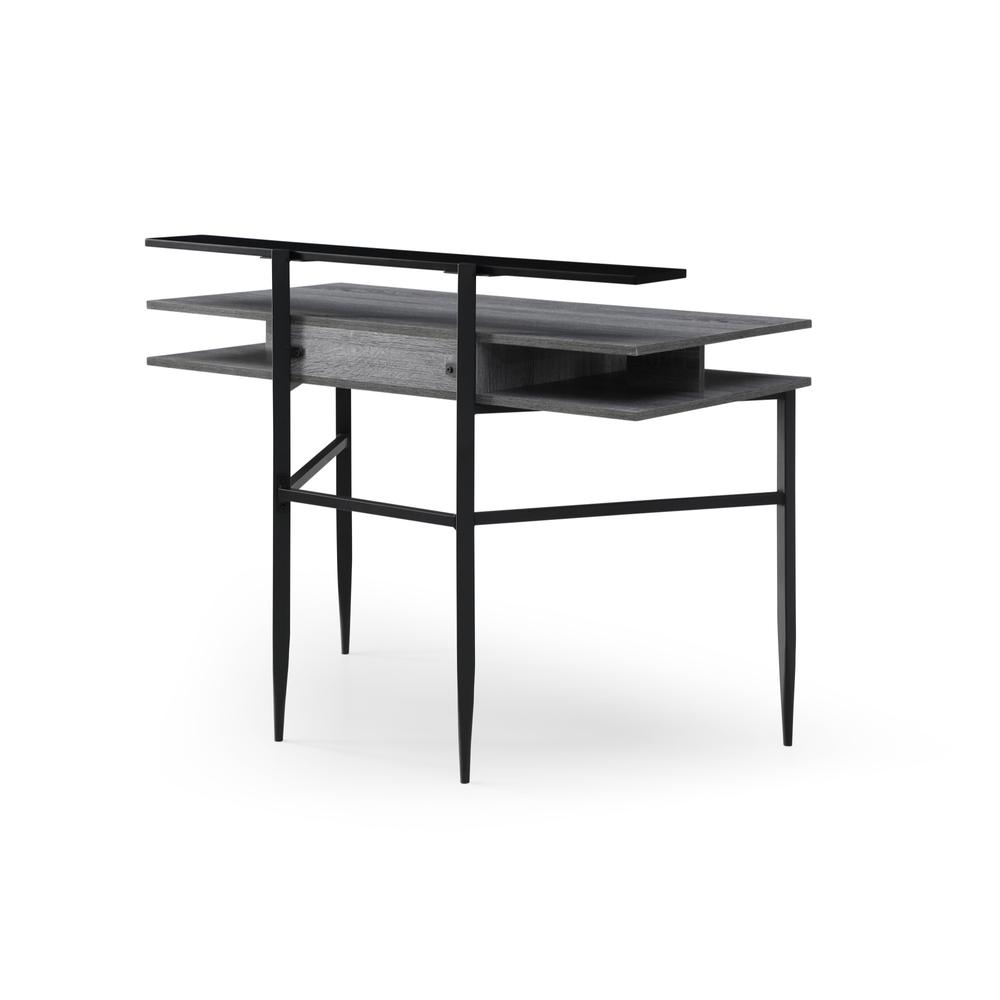 43" Gray and Black Writing Desk. Picture 4