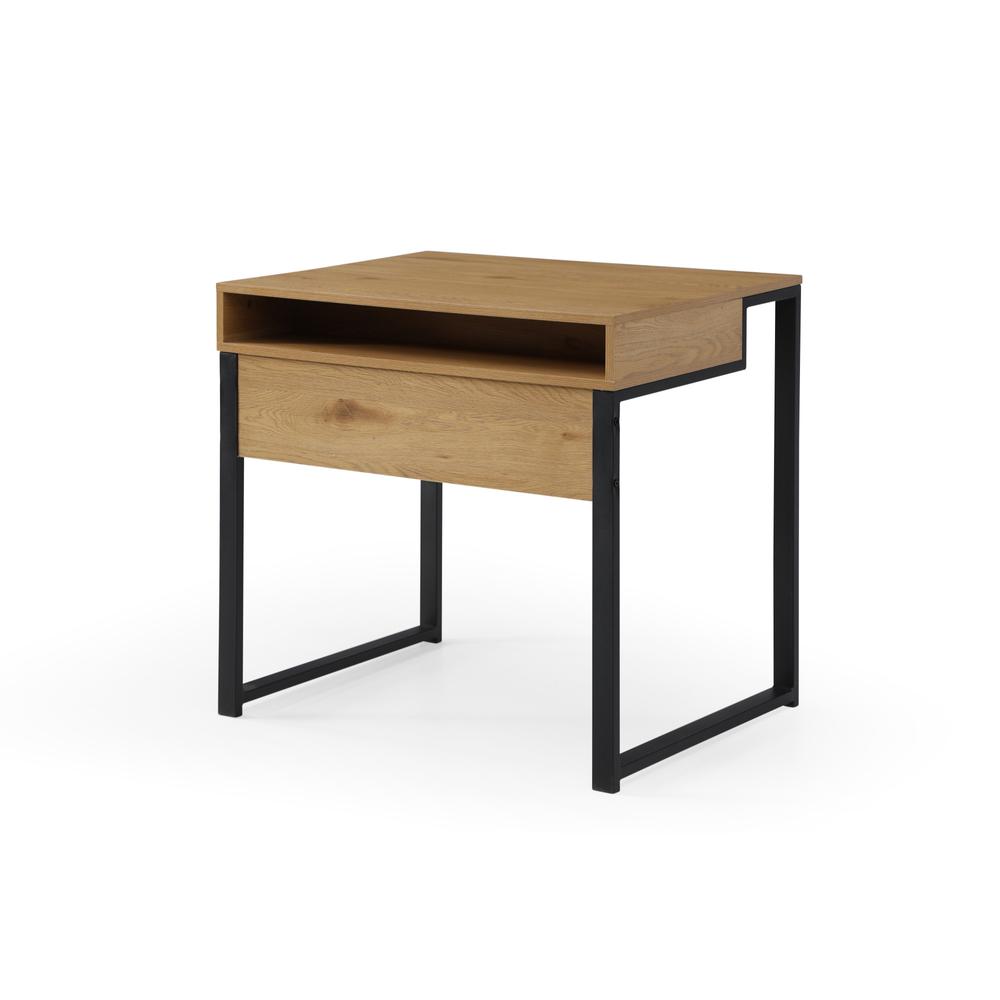 32" Natural and Black Writing Desk. Picture 4