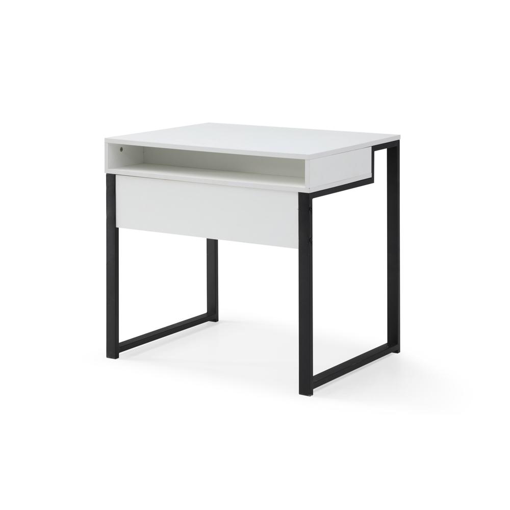32" White and Black Writing Desk. Picture 4