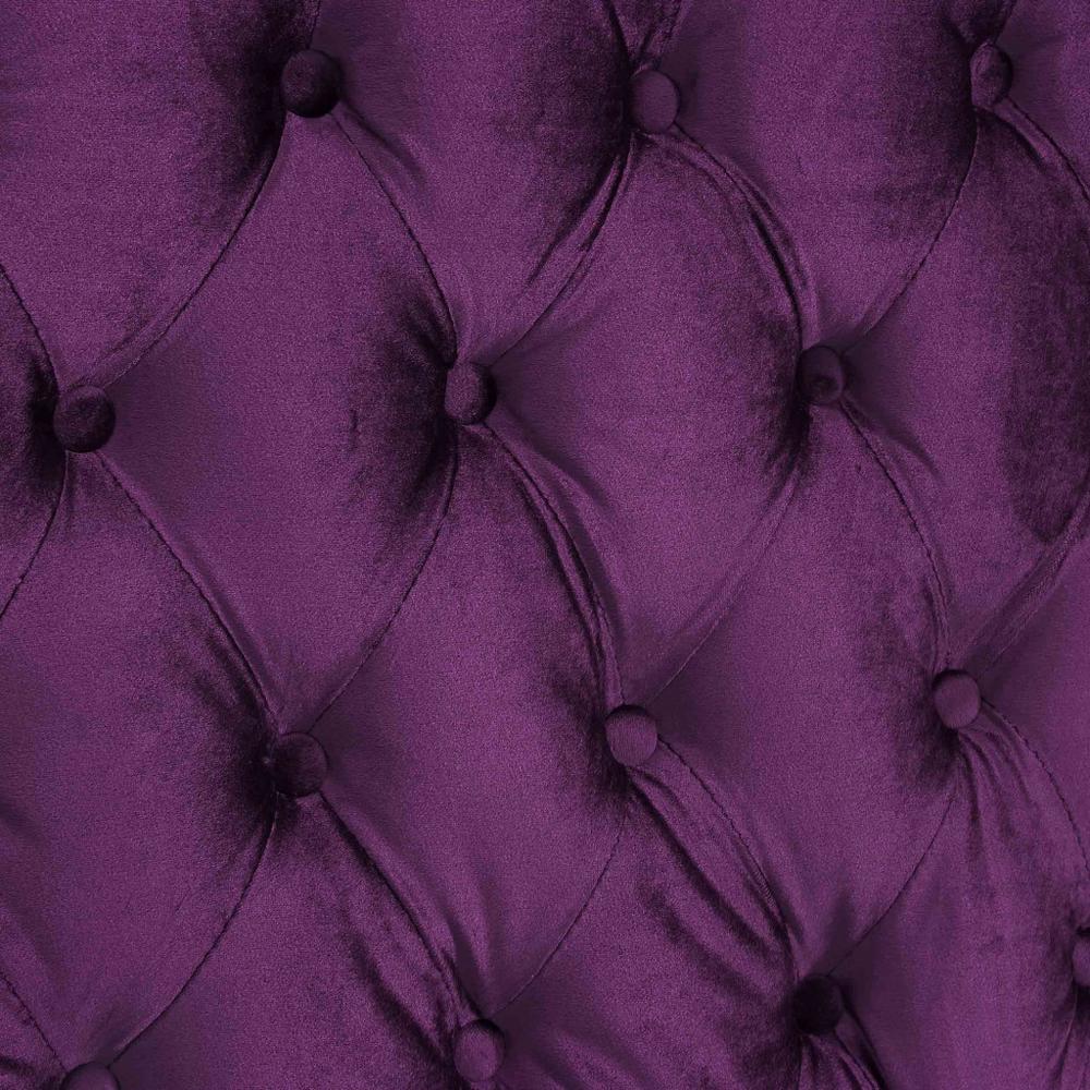 84" Purple And Silver Velvet Sofa. Picture 8