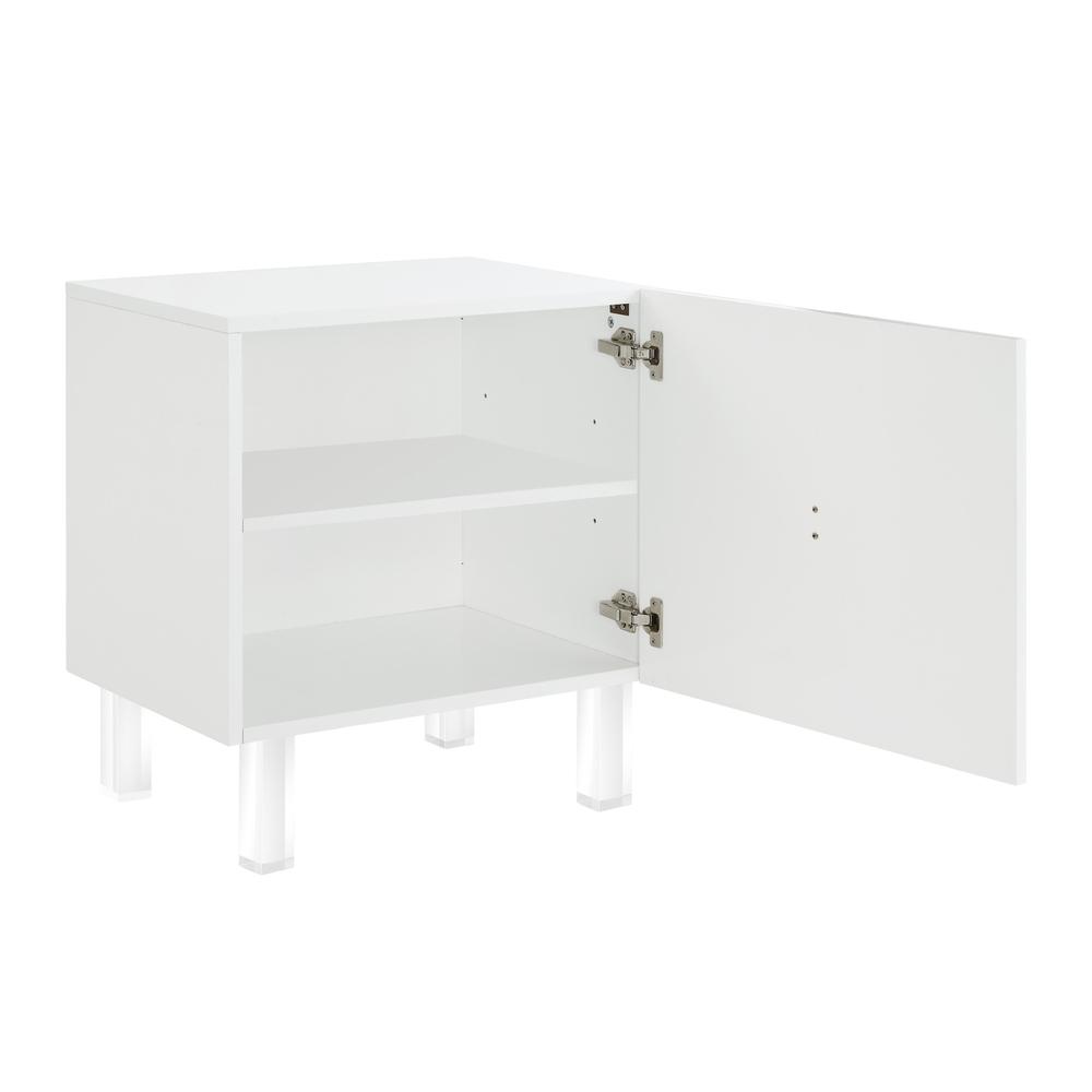 24" Clear and White End Table with Two Shelves. Picture 8