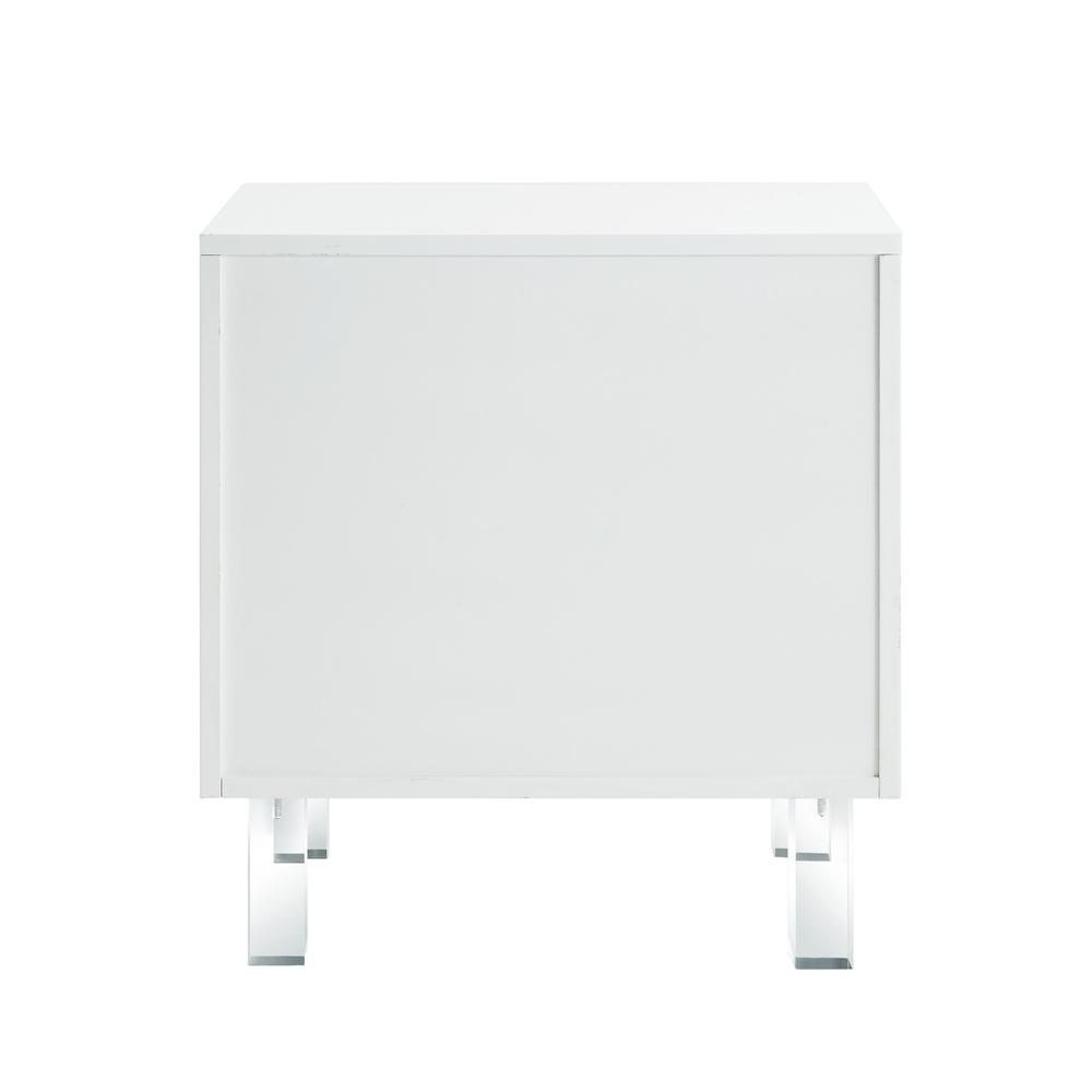 24" Clear and White End Table with Two Shelves. Picture 9
