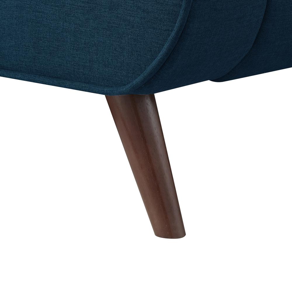 Denim Blue Solid Wood Queen Upholstered Linen Bed. Picture 7