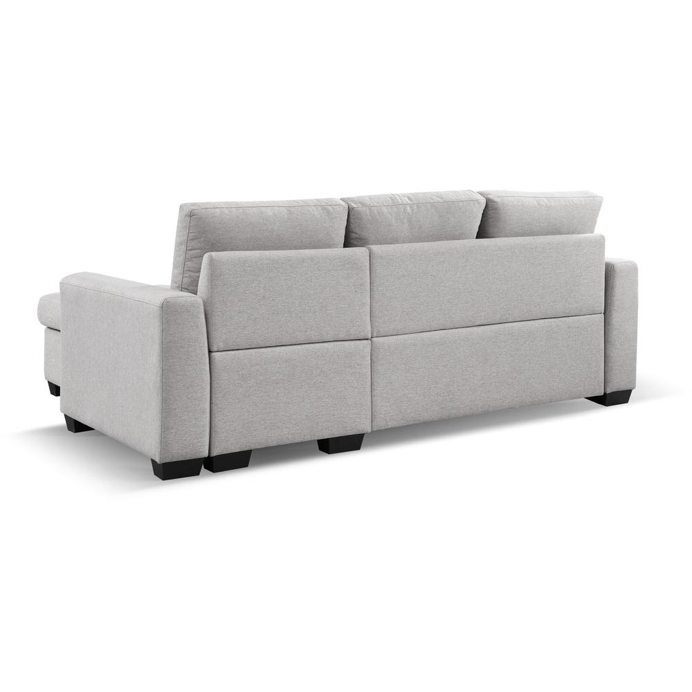 92" Light Gray Polyester Blend and Black Convertible Futon Sleeper Sofa. Picture 3