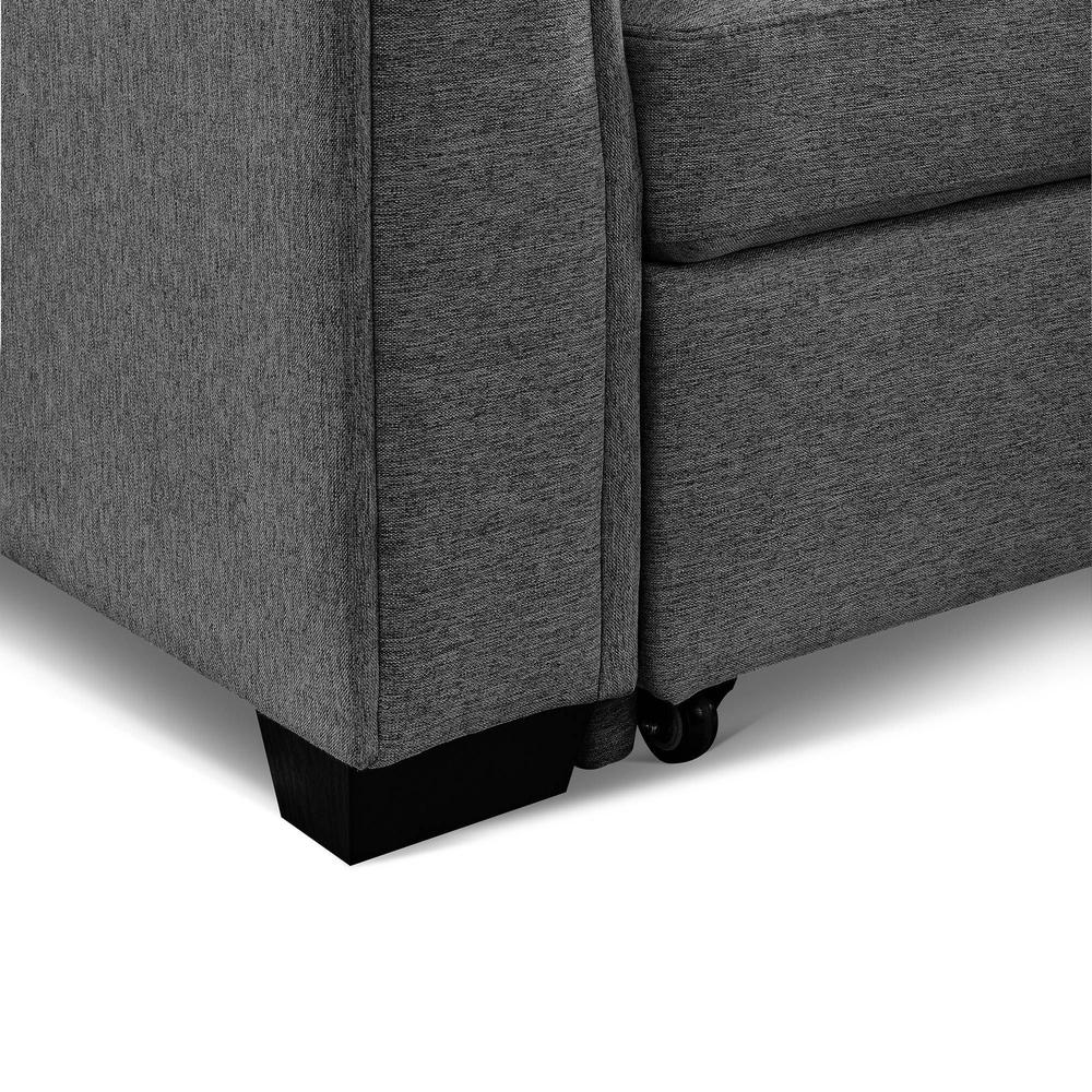 92" Dark Gray Polyester Blend and Black Convertible Futon Sleeper Sofa. Picture 5