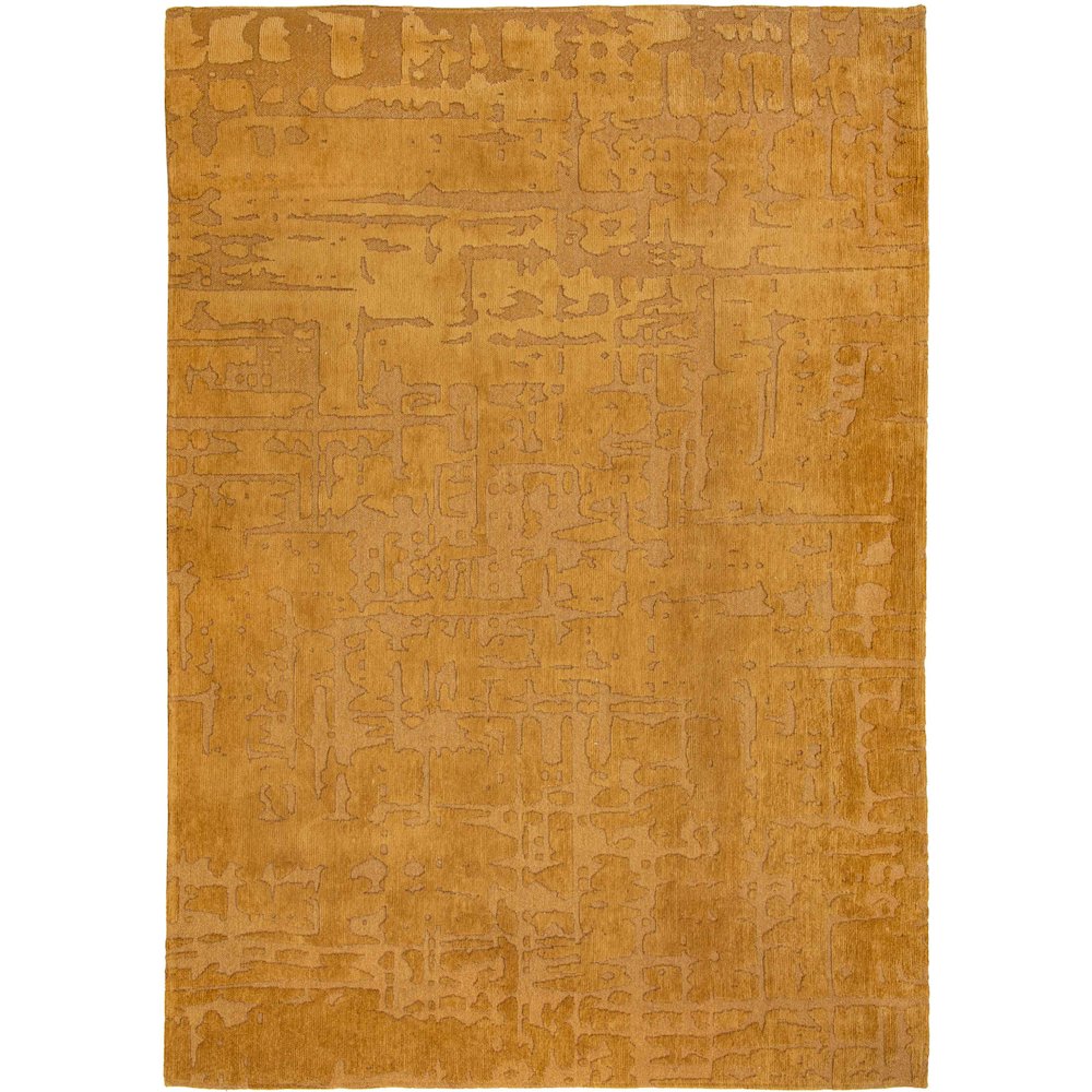 5' X 7' Yellow Abstract Non Skid Area Rug. Picture 2