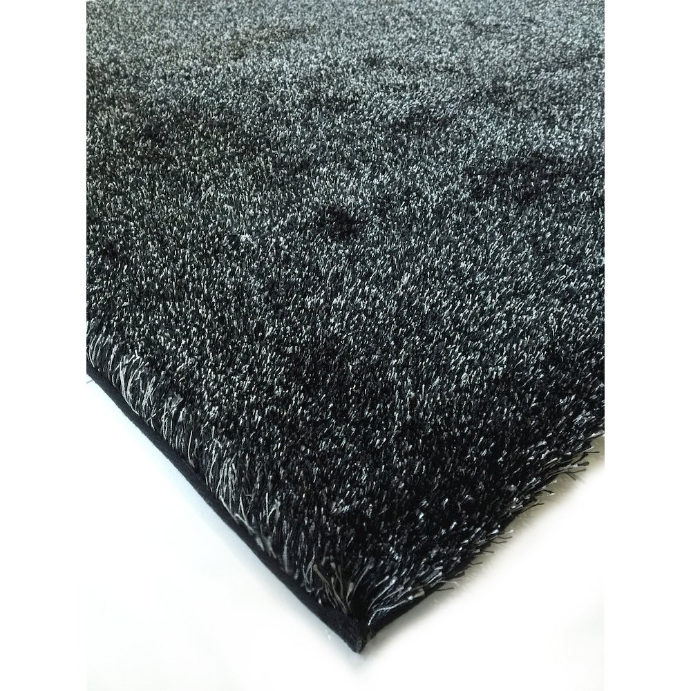 2' X 3' Black Shag Hand Tufted Area Rug. Picture 6