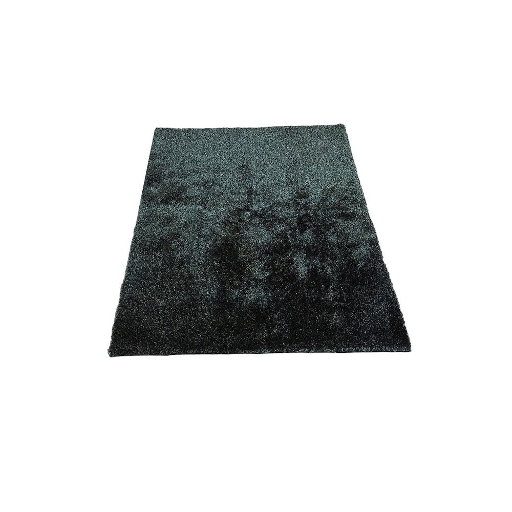 2' X 3' Black Shag Hand Tufted Area Rug. Picture 2