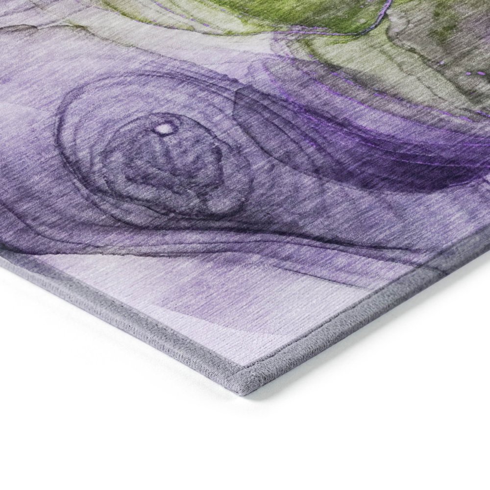 3' X 5' Purple Abstract Washable Non Skid Indoor Outdoor Area Rug. Picture 4