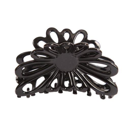 Caravan French Flare Open Sun Flower Hair Claw, Black, Large, .65 Ounce. The main picture.