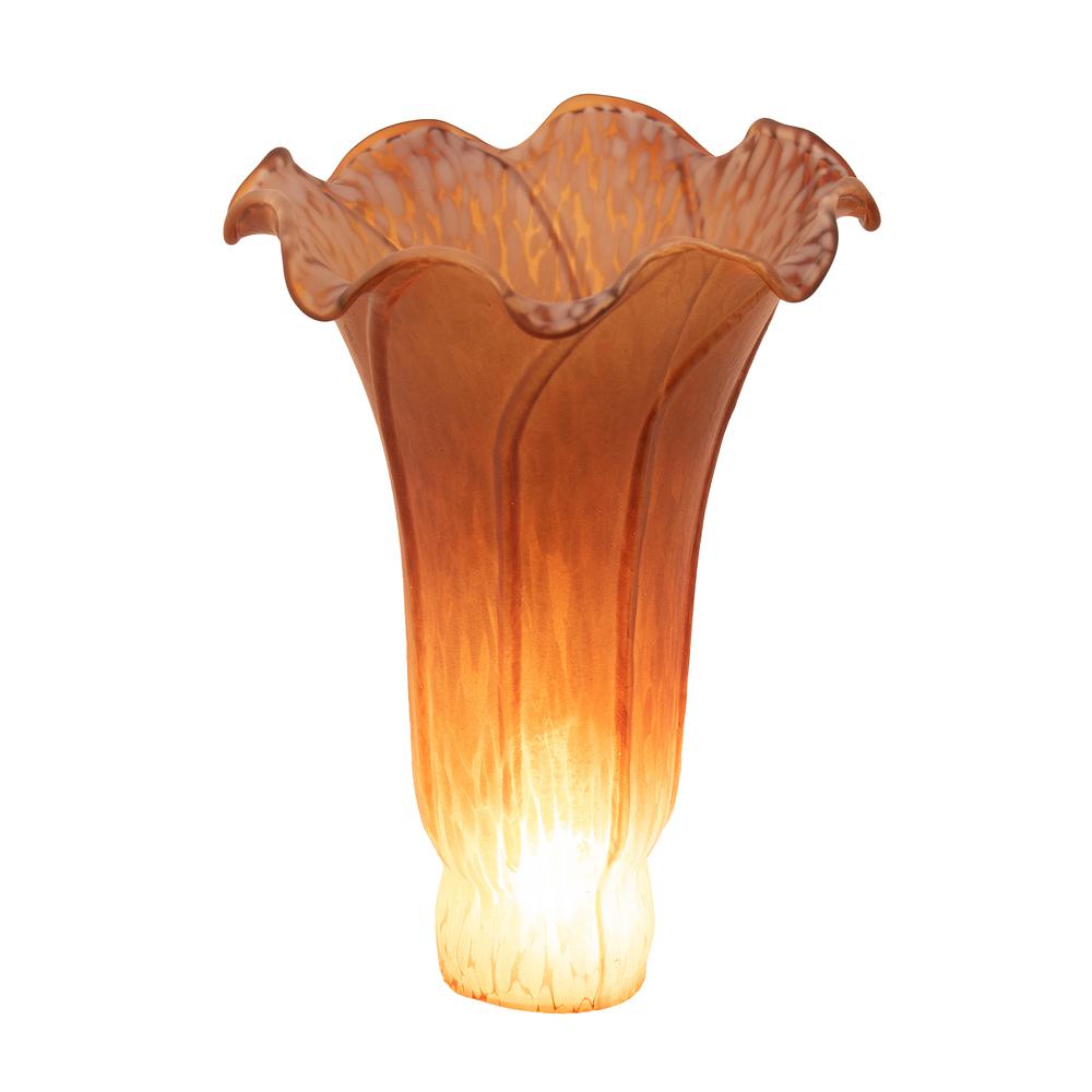 4" Wide X 6" High Amber Pond Lily Shade. Picture 1