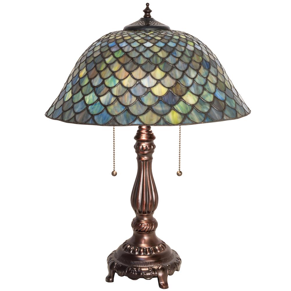 22" High Tiffany Fishscale Table Lamp. Picture 1