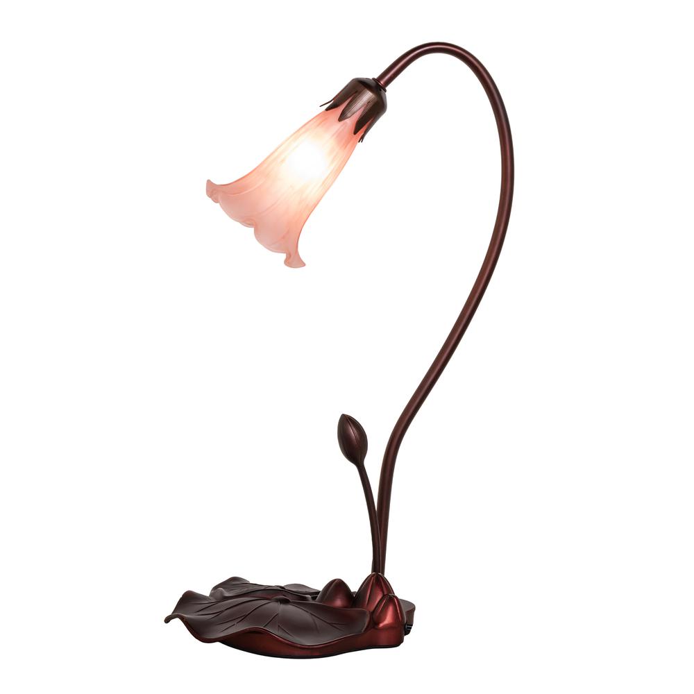 16" High Pink Pond Lily Accent Lamp. Picture 1