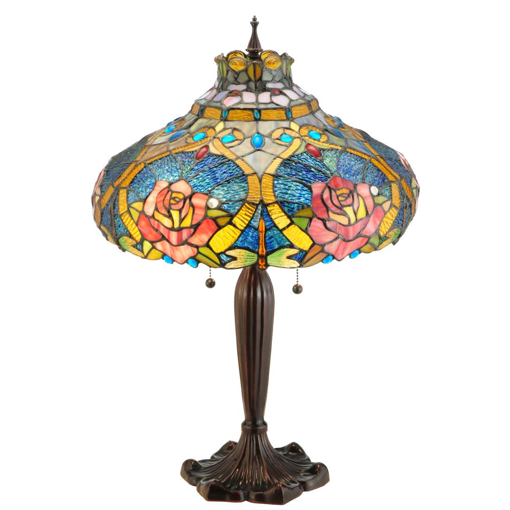 26"H Dragonfly Rose Table Lamp. Picture 1