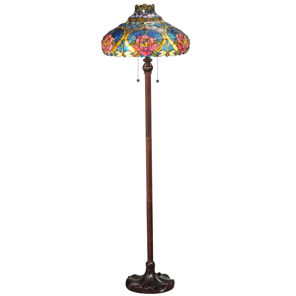 60"H Dragonfly Rose Floor Lamp. Picture 1