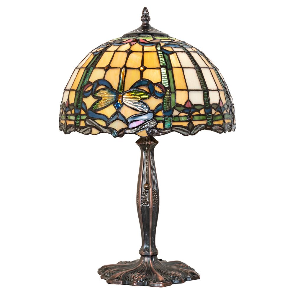 19"H Dragonfly Trellis Accent Lamp. Picture 1