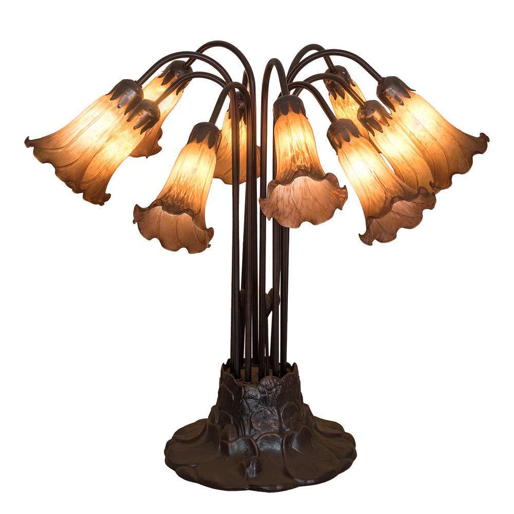 22"H Amber Pond Lily 10 LT Table Lamp 14369. Picture 1