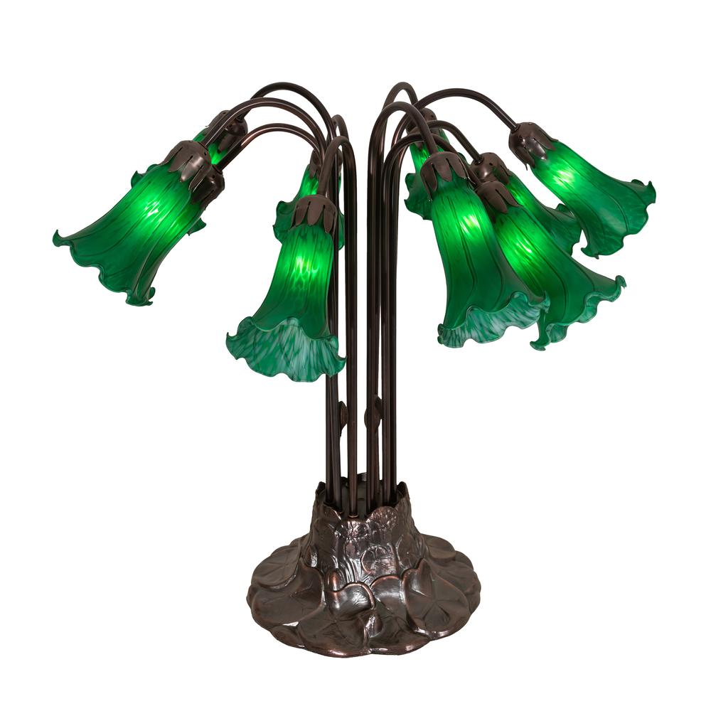 22"H Green Pond Lily 10 LT Table Lamp. Picture 1