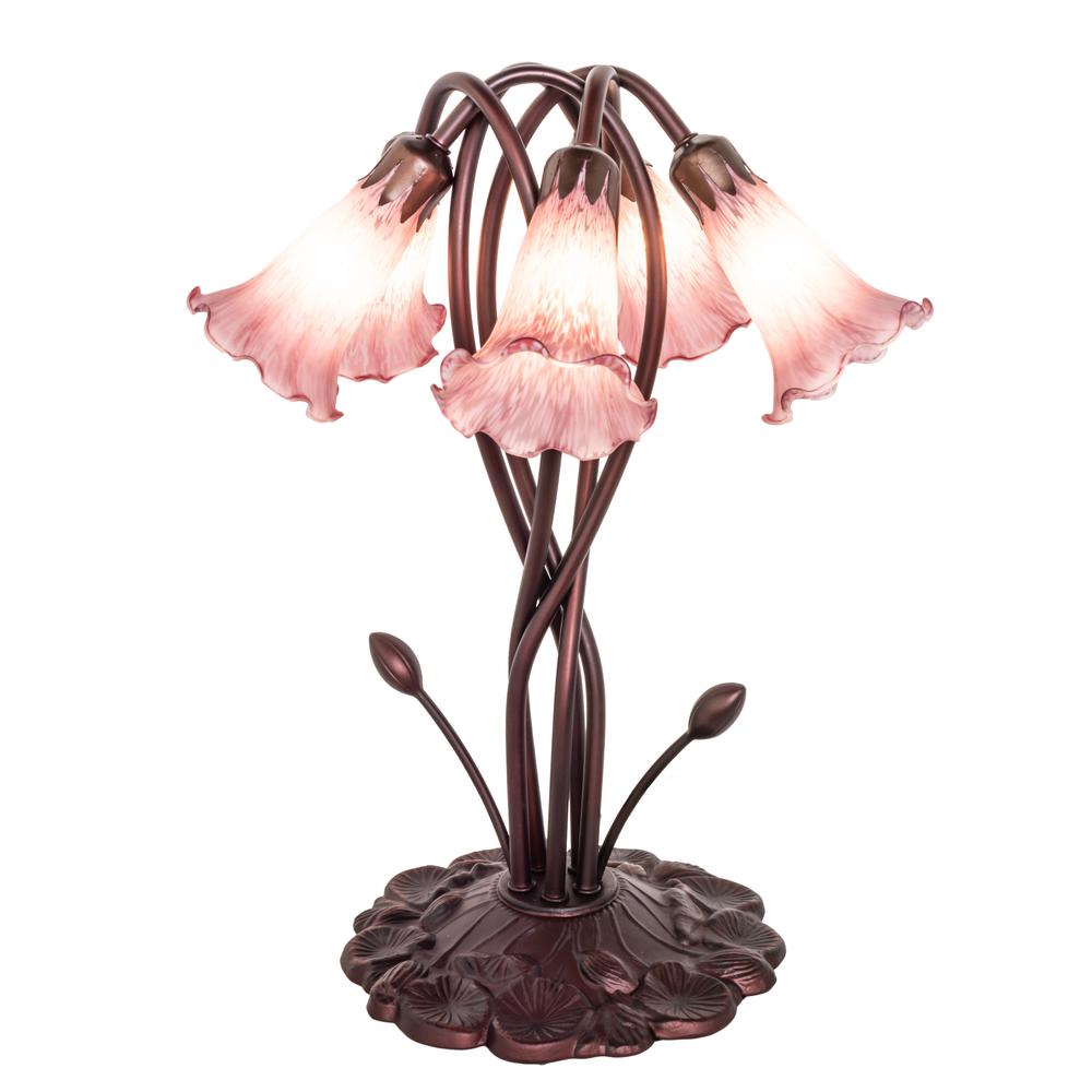 17" High Lavender Pond Lily 5 Light Accent Lamp. Picture 1