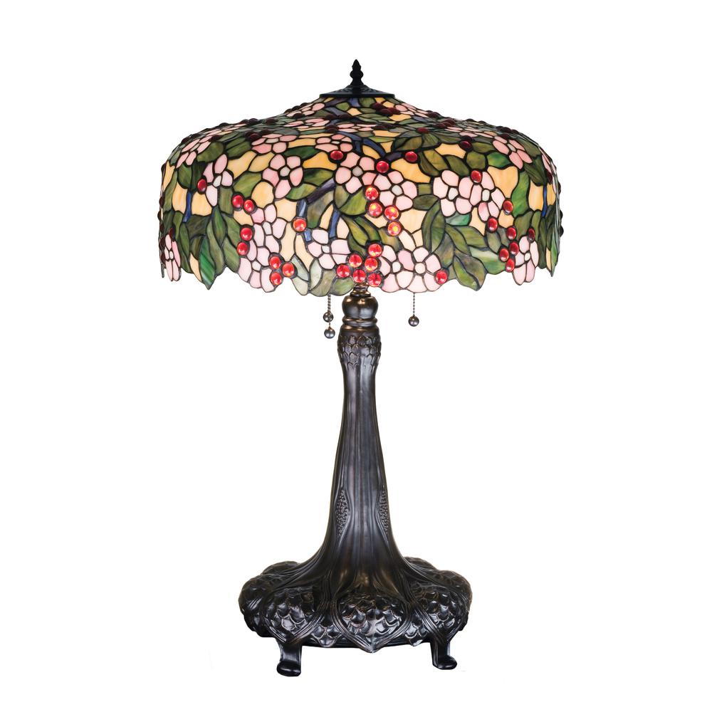 31"H Tiffany Cherry Blossom Table Lamp. Picture 1