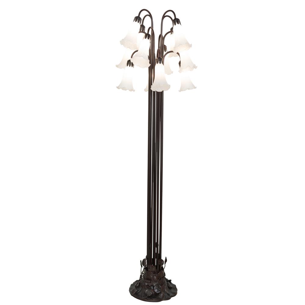 63" High White Tiffany Pond Lily 12 LT Floor Lamp. Picture 1