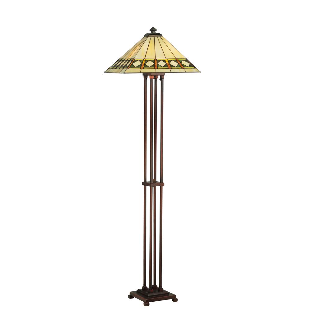 63"H Diamond Band Mission Floor Lamp. Picture 1