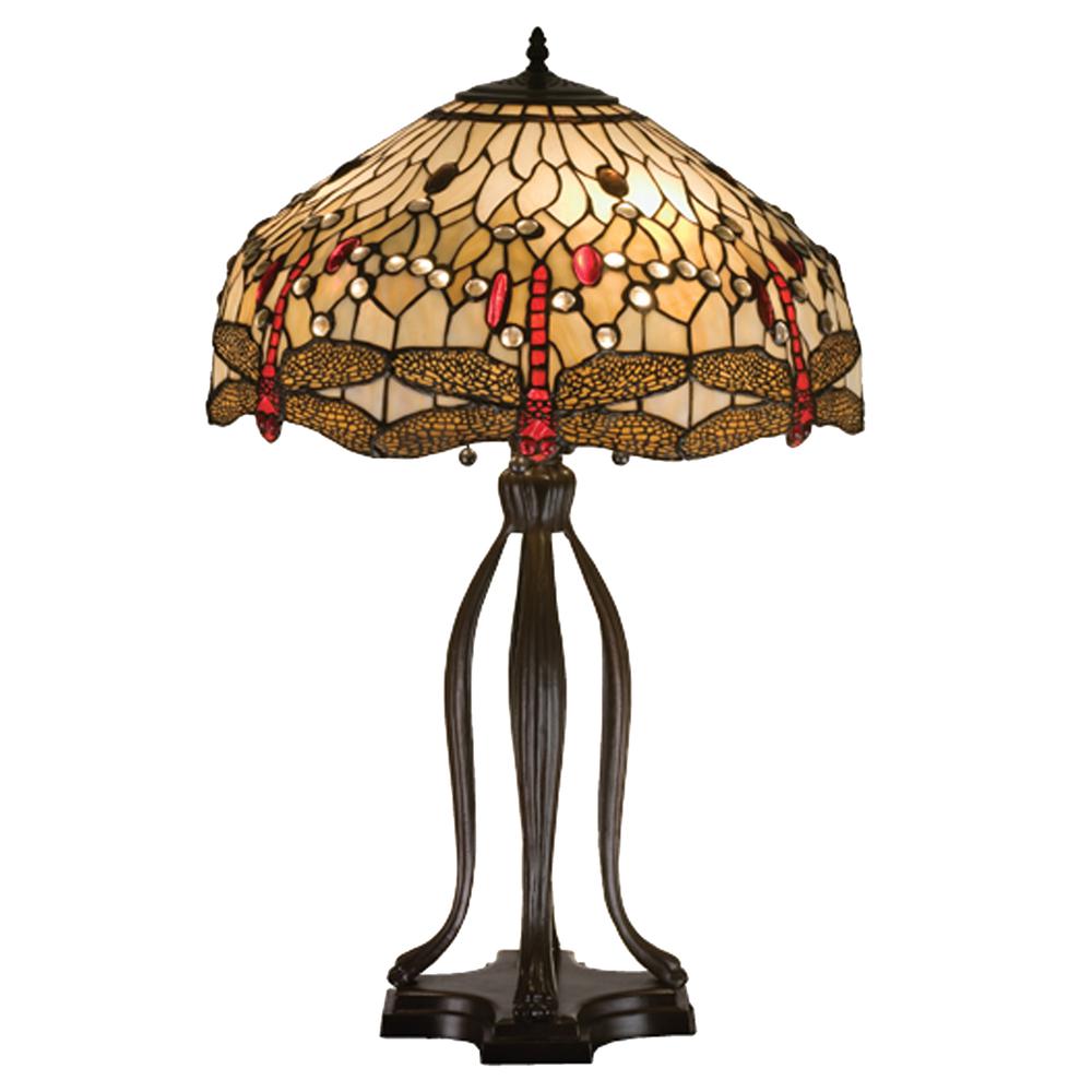 30.5"H Tiffany Hanginghead Dragonfly Table Lamp. Picture 1