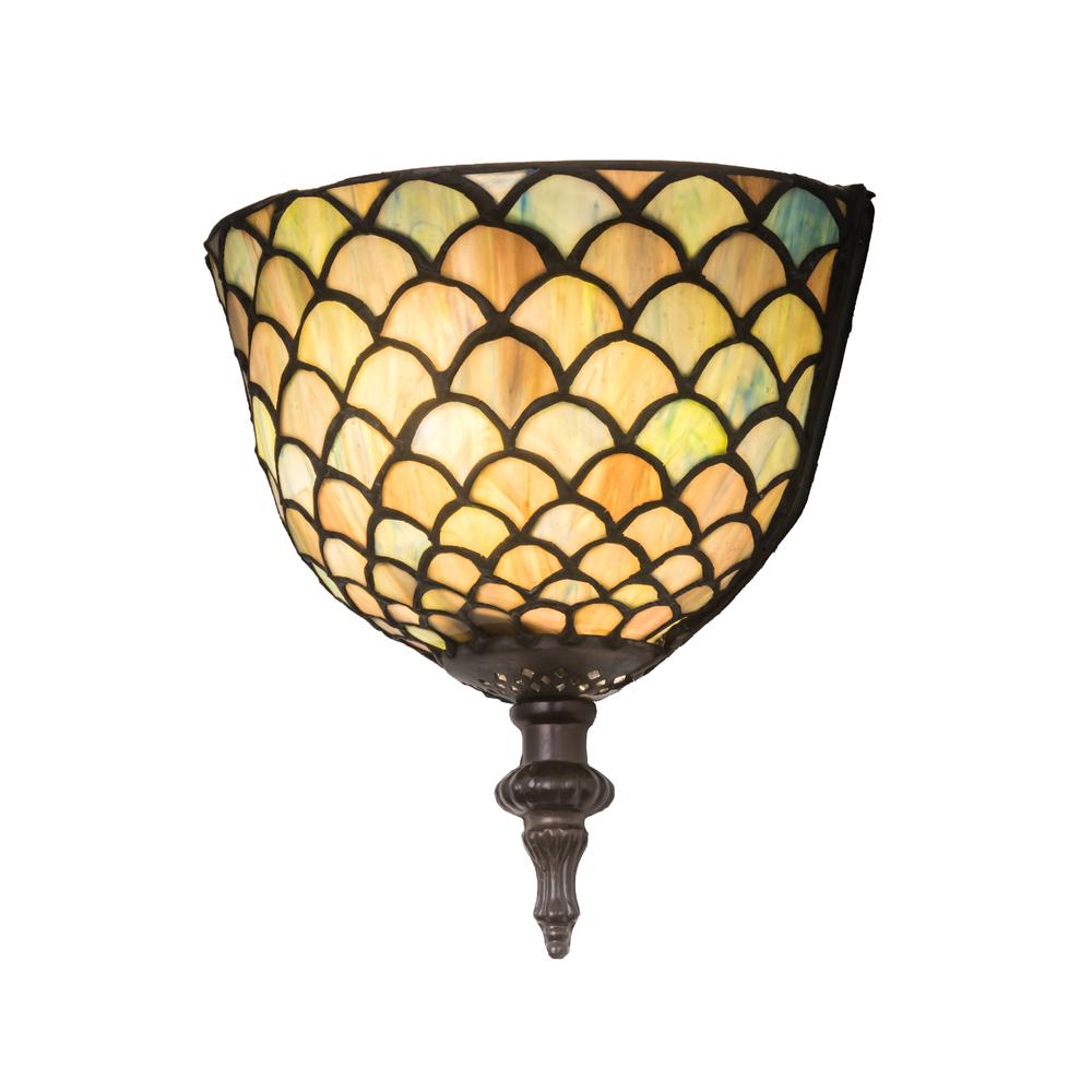 8"W Tiffany Fishscale Wall Sconce. Picture 1