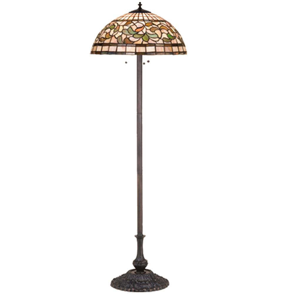 63"H Tiffany Turning Leaf Floor Lamp. Picture 1