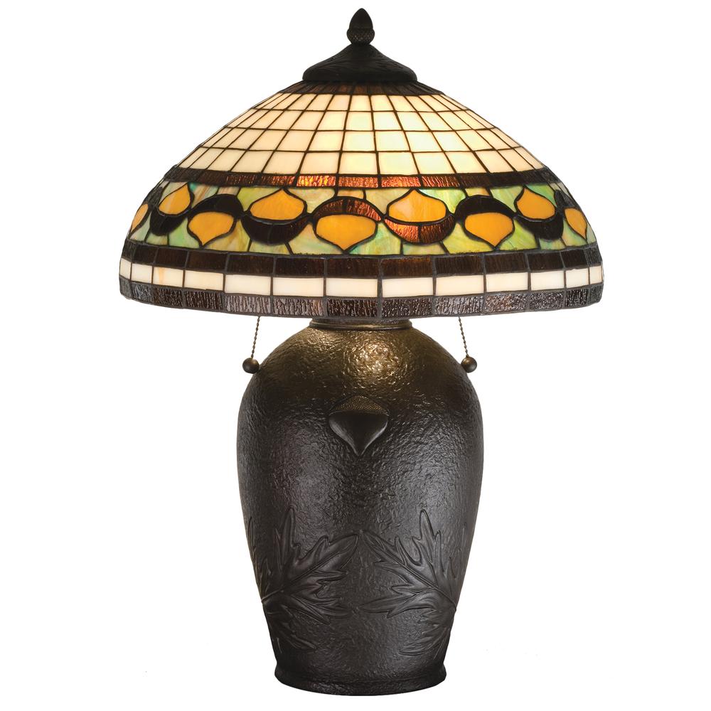 23" High Tiffany Acorn Table Lamp. Picture 1