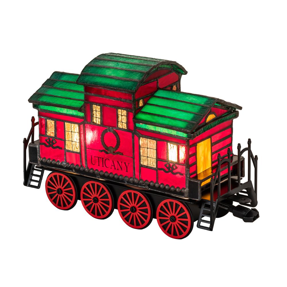 10.5" Long Train Caboose Lighted Sculpture. Picture 1