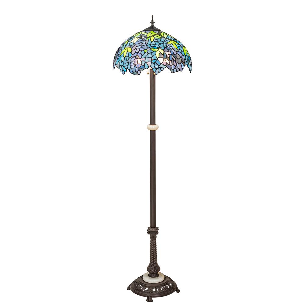 62" High Tiffany Wisteria Floor Lamp. Picture 1